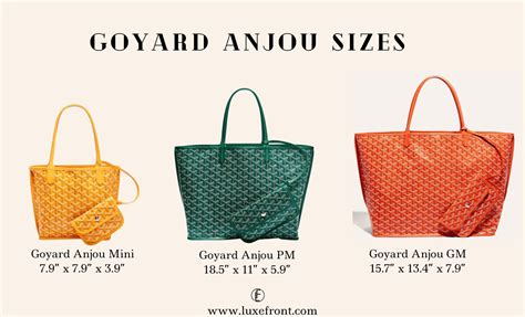 goyard signature color|goyard tote bag size comparison.